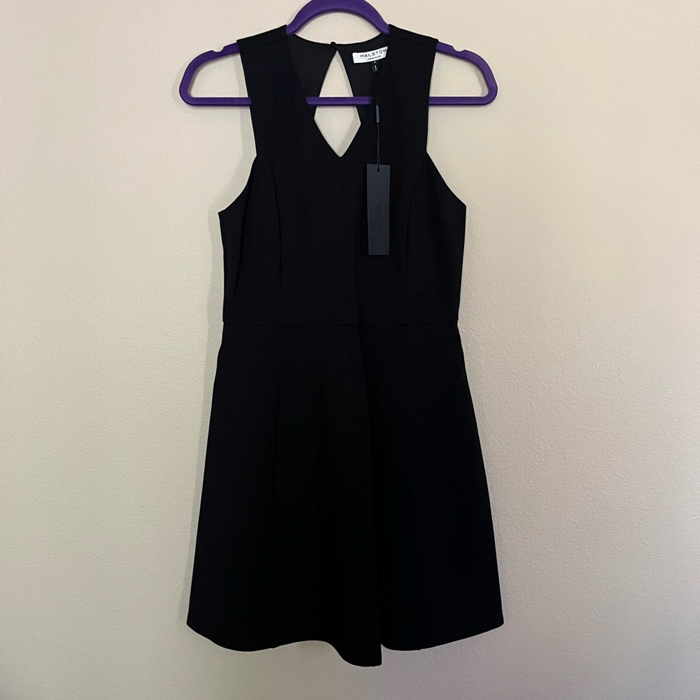 NEW WITH TAGS HALSTON HERITAGE BLACK FIT & FLARE DRESS SIZE 4